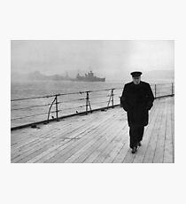 Lámina fotográfica Winston Churchill en el mar