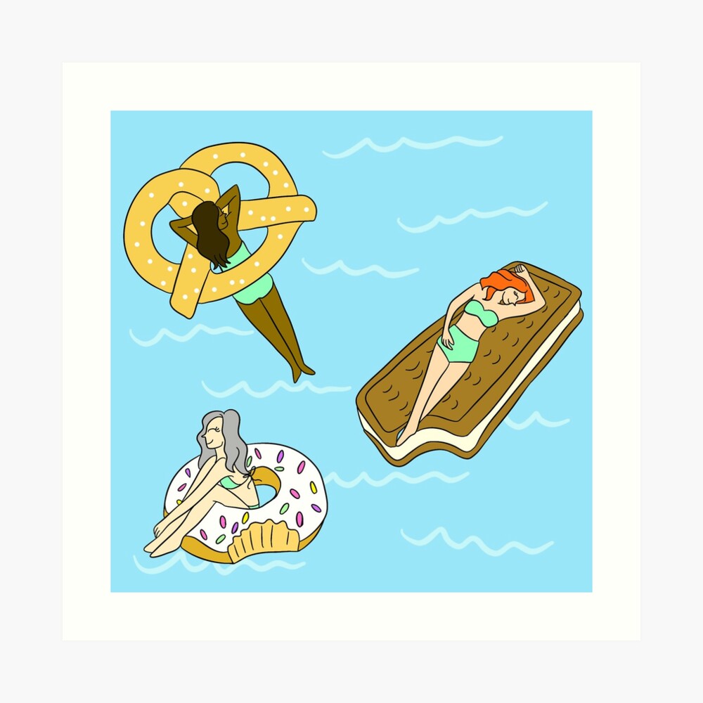Foodie Pool Party Art Print
