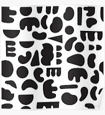 Black and white - abstract pattern dance Poster