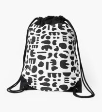 Black and white - abstract pattern dance Drawstring Bag