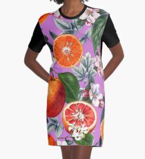 Vintage Fruit Pattern X Graphic T-Shirt Dress