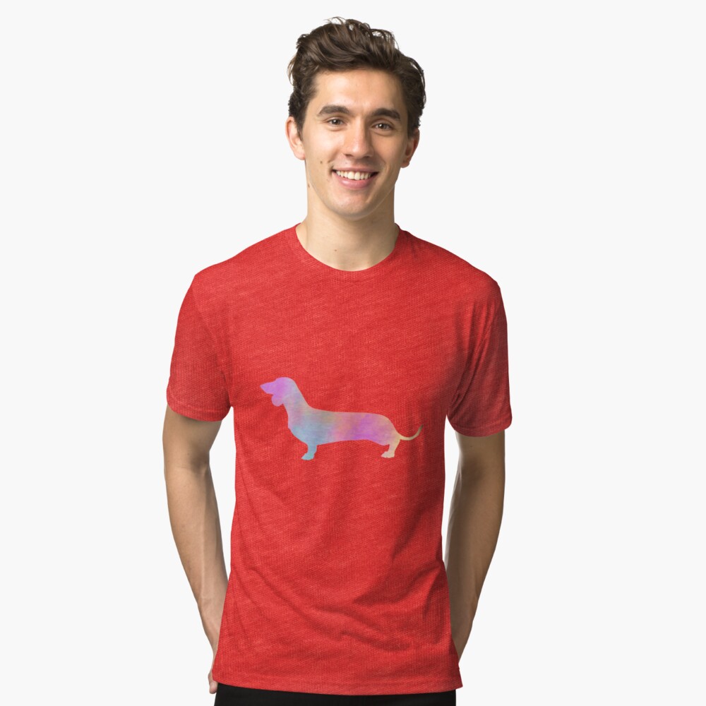 Watercolor Dachshund Tri-blend T-Shirt