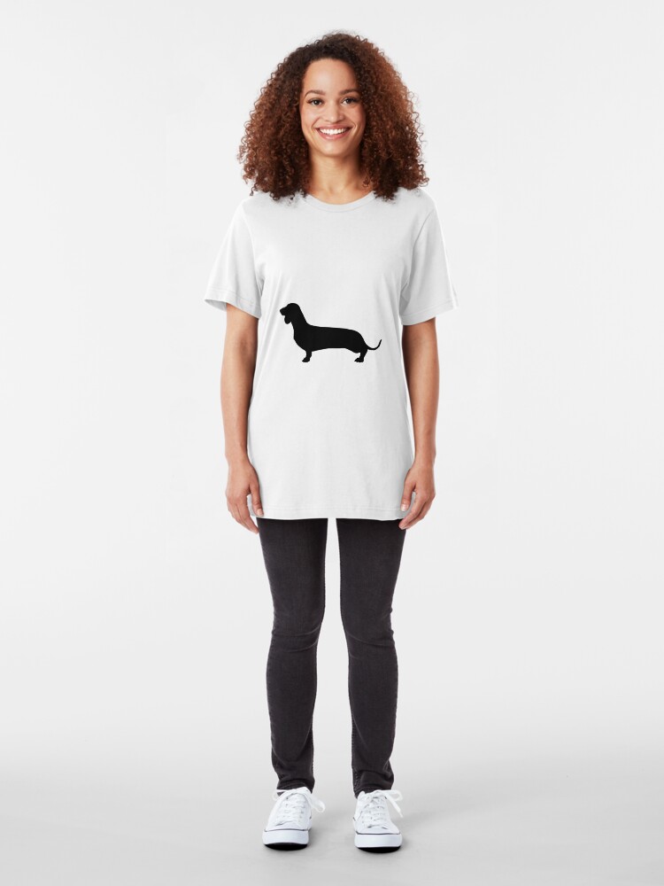 Alternate view of Dachshund Silhouette Slim Fit T-Shirt