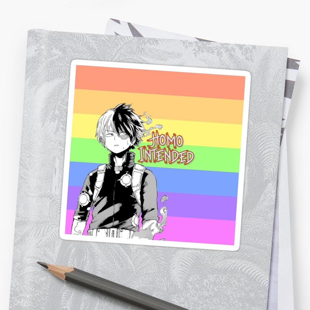 My Hero Academia Todoroki Gay Pride Flag Sticker By Queerwriter Redbubble 