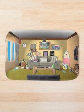 Chaotisches Wohnzimmer Badematte