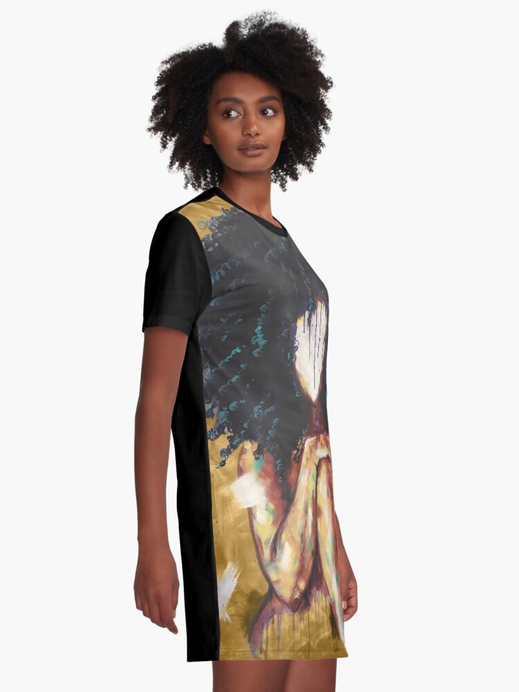 Alternate view of Naturally I GOLD Graphic T-Shirt Dress