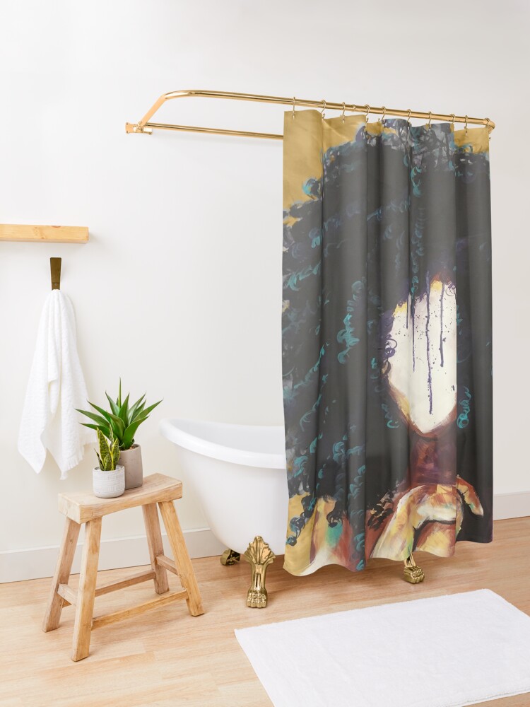 Alternate view of Naturally I GOLD Shower Curtain