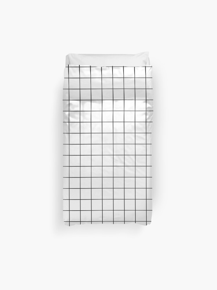 White Grid Duvet Cover By Weirdoodle Redbubble