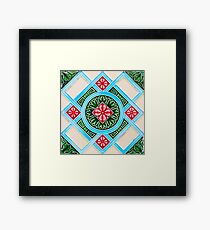 Lámina enmarcada Azulejo Floral Peranakan