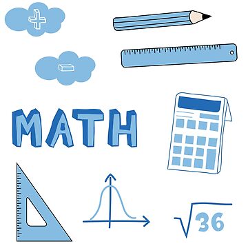 Artwork thumbnail, Light Blue Math School Subject Sticker Pack by The-Goods