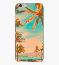 Vinilo o funda para iPhone Escena de la playa hawaiana de la vendimia, trullo