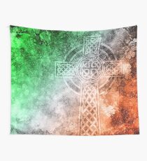 Distressed Irish Celtic Cross Wall Tapestry