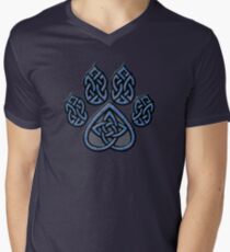 Celtic Knot Pawprint - Blue Men's V-Neck T-Shirt