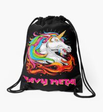 Heavy Metal unicorn Drawstring Bag