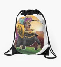 Unicorn Centaur Warrior Woman Drawstring Bag