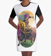 Unicorn Centaur Warrior Woman Graphic T-Shirt Dress