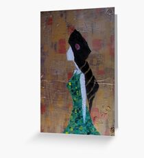 Girl In Green Dress Greeting Card