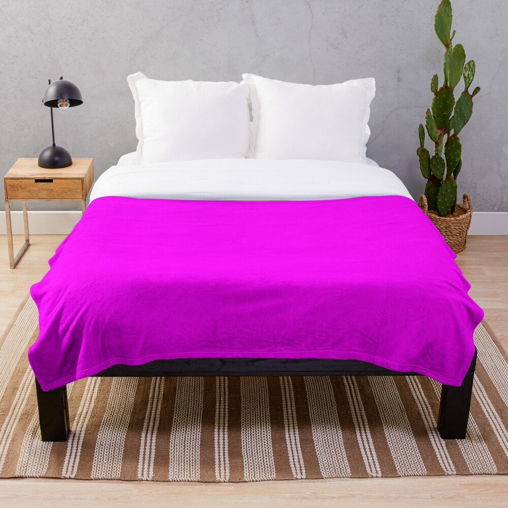 Solid Bright Neon Magenta Purple Color Throw Blanket By Cheapest