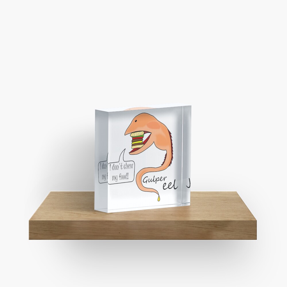 Gulper eel no mastica su comida Bloque acrílico