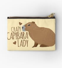 Crazy Capybara lady Zipper Pouch