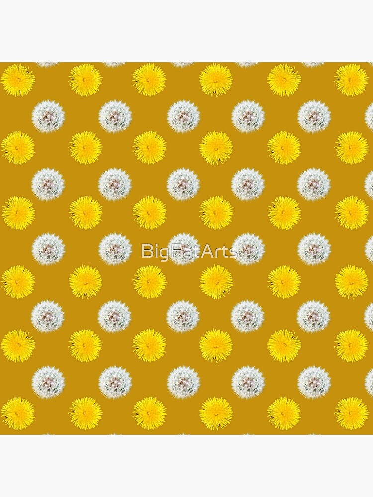 Polka Dandelions Gold by BigFatArts