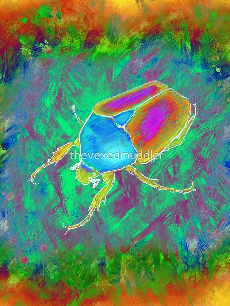 Protaetia cuprea ignicollis (Flower Beetle) - Psychedelic version by thevexedmuddler