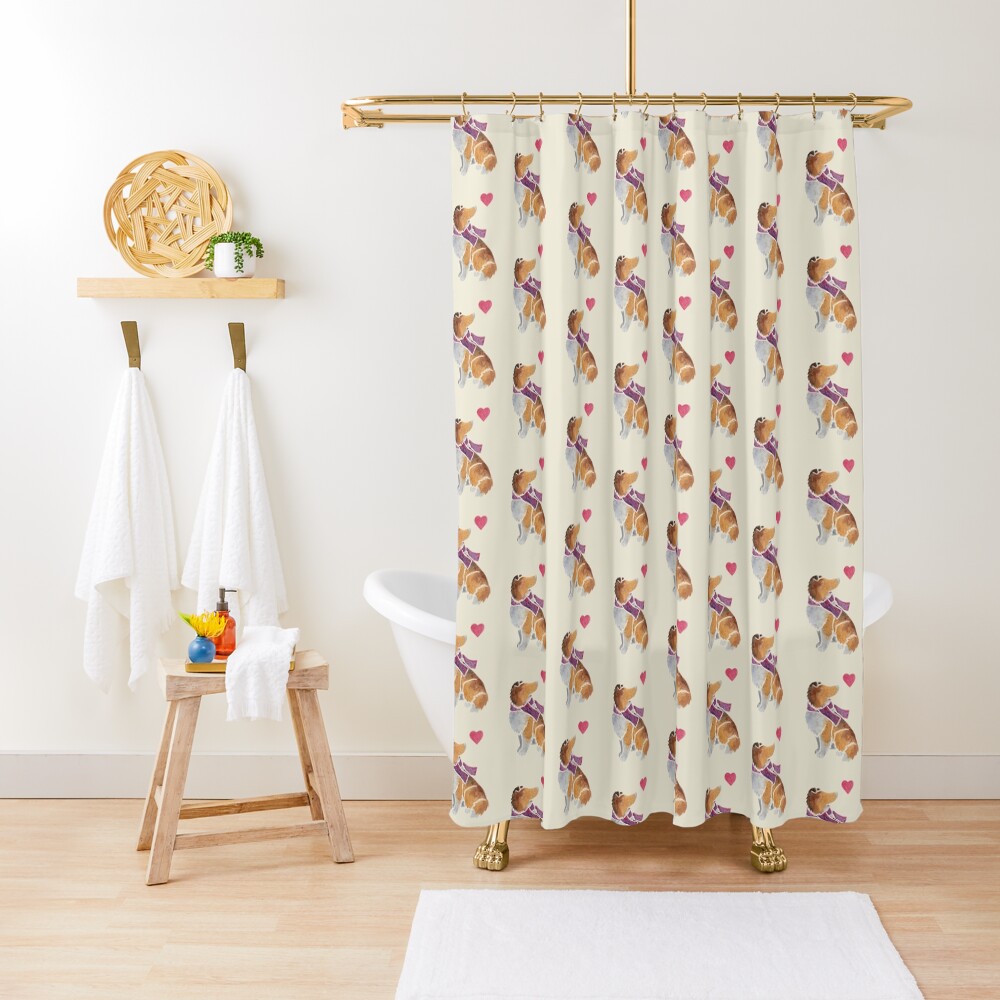 Watercolour Rough Collie Shower Curtain