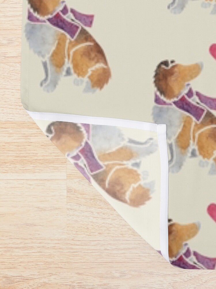 Alternate view of Watercolour Rough Collie Shower Curtain