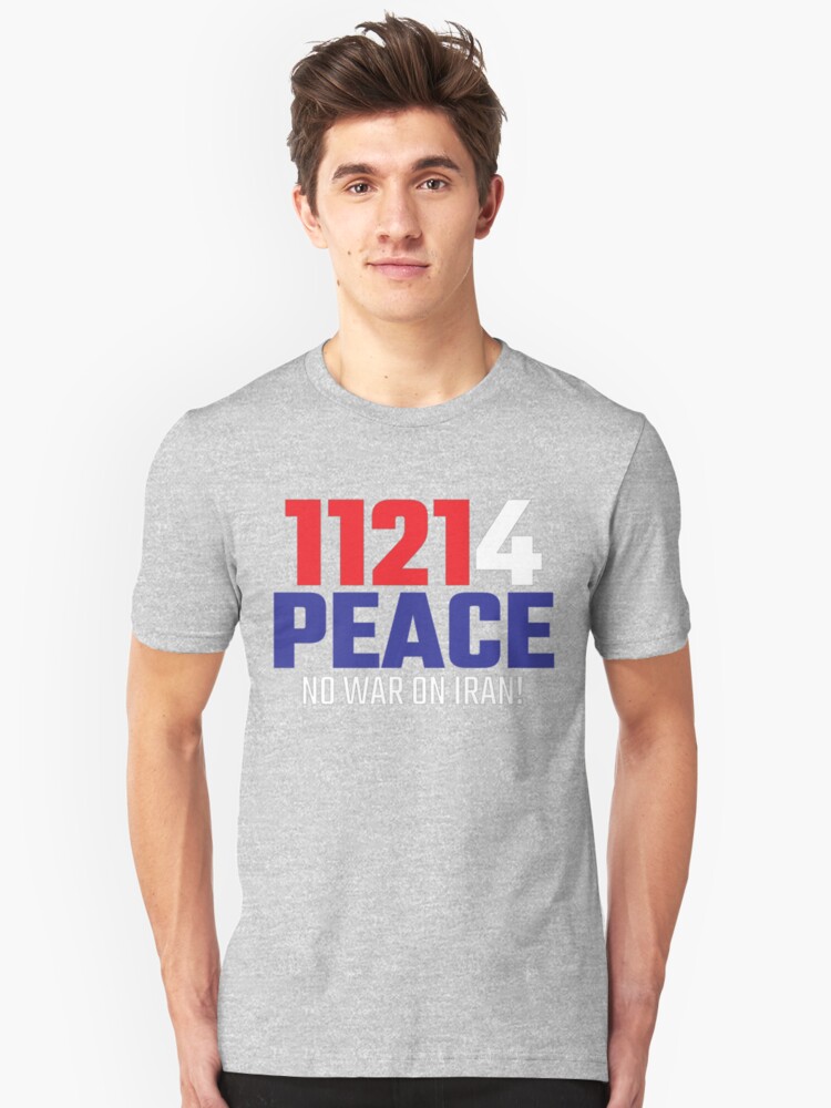 Alternate view of 11214 (for) PEACE - No War on Iran! Slim Fit T-Shirt