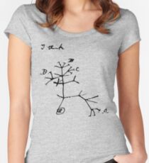 Darwin I Think Tree (Black) Women's Fitted Scoop T-Shirt