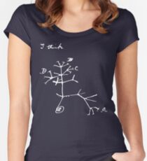 Darwin I Think Tree (White) Women's Fitted Scoop T-Shirt