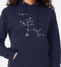 Darwin I Think Tree (White) Lightweight Hoodie