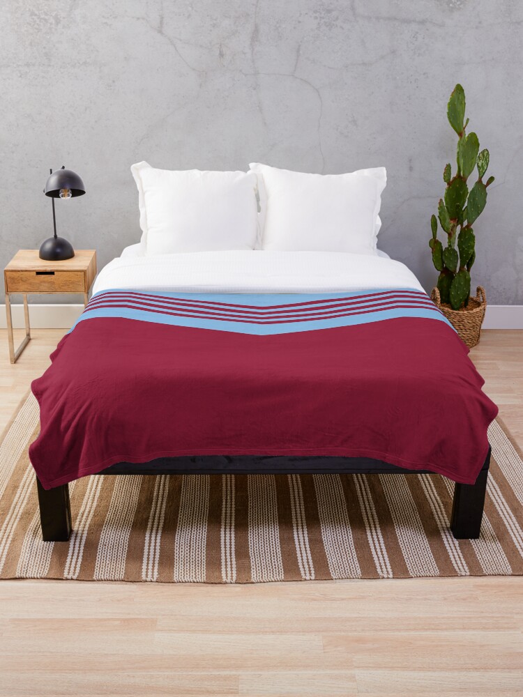 West Ham Retro 1976 Claret And Blue Throw Blanket By Culture