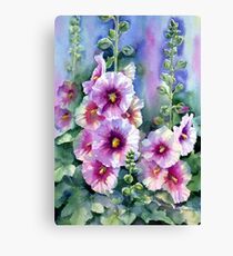 Hollyhocks Canvas Print