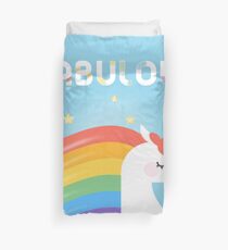 Fabelhaftes funkelndes Regenbogen-Einhorn Bettbezug