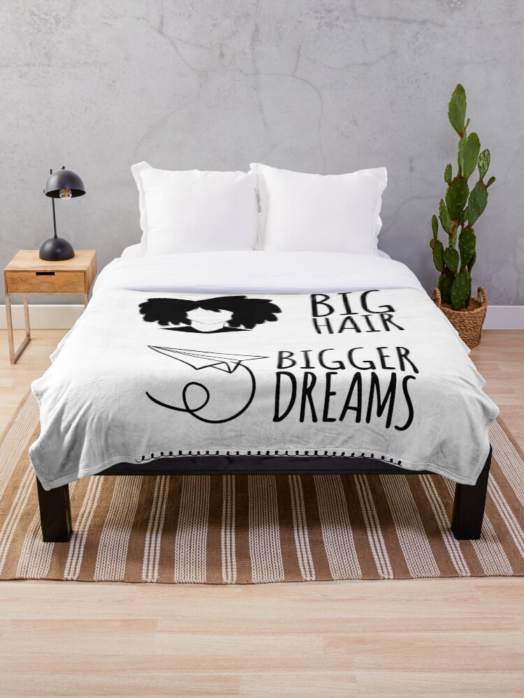 Big Hair Bigger Dreams White Throw Blanket By Chai Spirit
