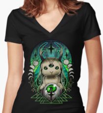 Space Bunny Women's Fitted V-Neck T-Shirt