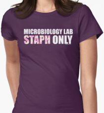 Microbiology Lab - Staph Only (White / Pink) Women's Fitted T-Shirt