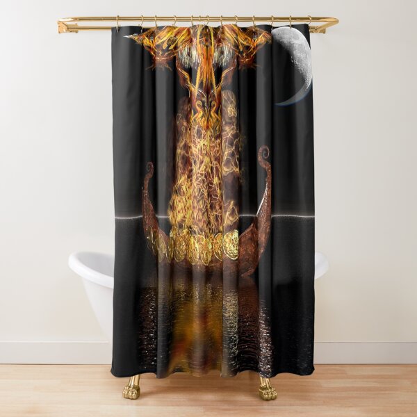 Viking Funeral revised Shower Curtain
