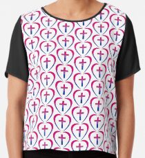 Christian Heart (Pink, Purple, Blue) Third Culture Series Chiffon Top