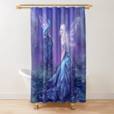 Luminescent Fairy & Dragon Art Shower Curtain
