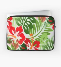 Hawaiisches geblühtes Hemd-Muster-rotes Grün Laptoptasche
