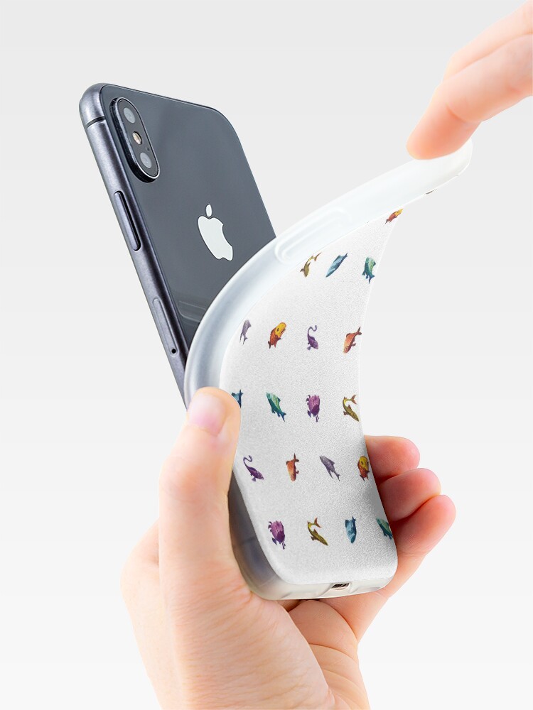 Vista alternativa de Funda y vinilo para iPhone Muchos peces (blanco)
