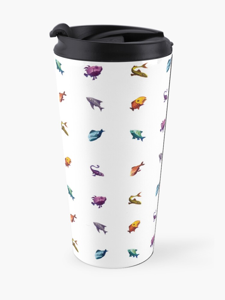 Vista alternativa de Taza de viaje Muchos peces (blanco)