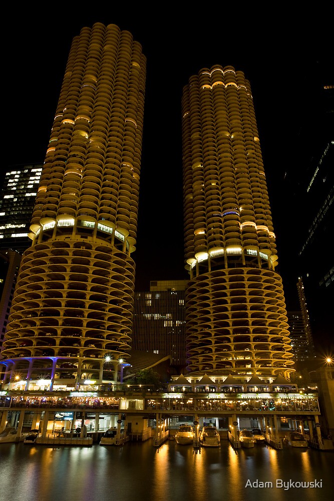"Marina Towers Chicago, Illinois" by Adam Bykowski Redbubble