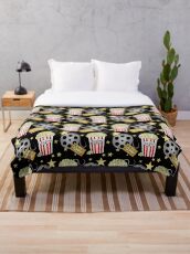 VIP Movie Night / Pop Corn Throw Blanket