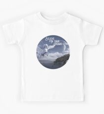 Camiseta para niños Camisa con alas de unicornio, cree en tus sueños
