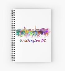 Cuaderno de espiral Horizonte de Washington DC en acuarela