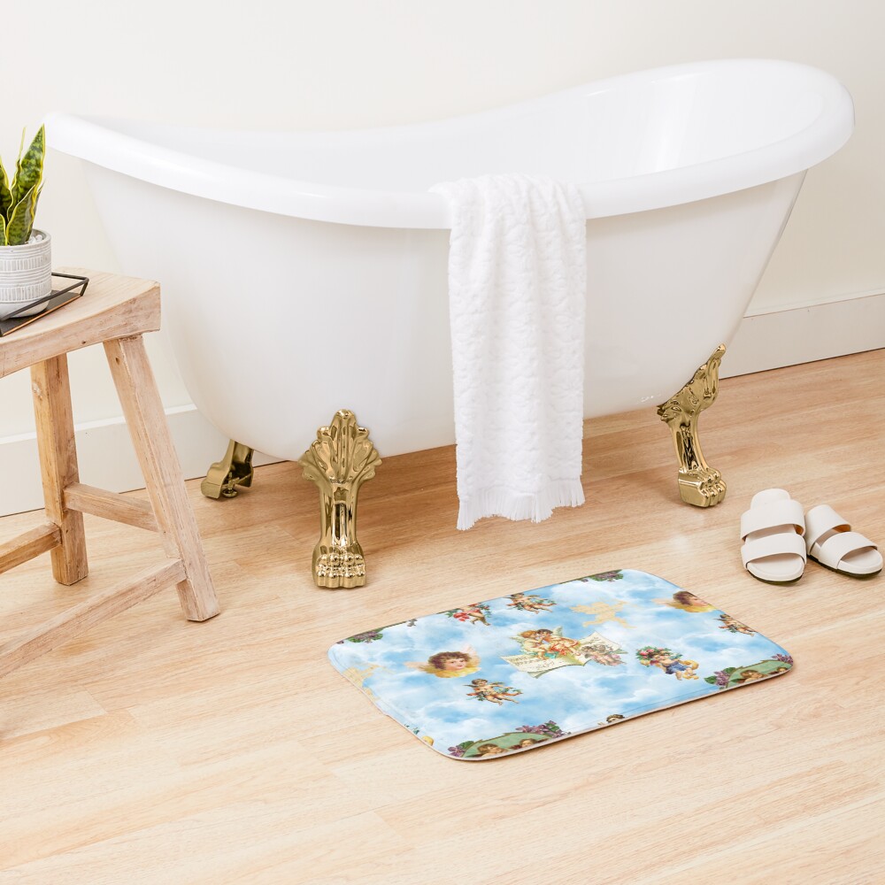 clouds angel cherubs Bath Mat