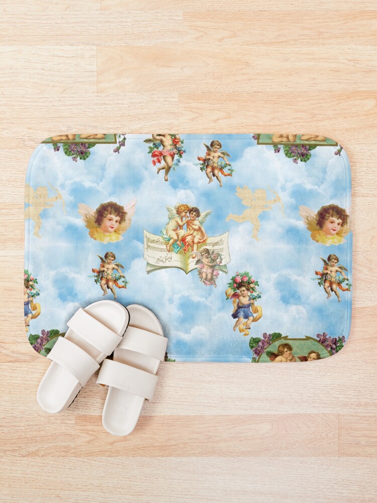 Alternate view of clouds angel cherubs Bath Mat